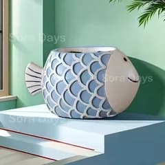 プランター 植木鉢 魚型 うろこ模様 多肉植物用ポット かわいい ユニーク ほっこり インテリア 北欧 笑顔 横向き ガーデニング 樹脂 14×7.3×8cm 12×6.2×6.7cm