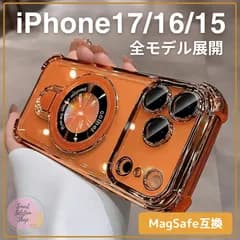＠＊ iphone17/16/15 全シリーズ＊  ケース マグセーフ 17ProMax 17Pro 17Air 15ProMax 15Pro 15Plus 16ProMax 16Pro 16Plus 16e オレンジ クリア レンズ保護 耐衝撃♪♪♪♪