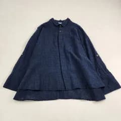 美品　Plantation　長袖ブラウス　プランテーション 希少シルエット 綿 ウール シアー イッセイミヤケ M L相当