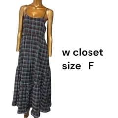 No.302 (♡)w closet  チェック柄 ティアードキャミワンピース