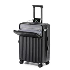 在庫処分大特価！スーツケース フロントオープン 機内持ち込み スーツケース USBポート付き カップホルダー付き 荷物フック付き サイレントホイール 超軽量 勉強 旅行 ビジネス 出張 　SY-76