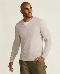 ランズエンド メンズ アウター ニット・セーター Vネック Lands End Mens Fine Gauge Cashmere Vneck Sweater Solstice donegal