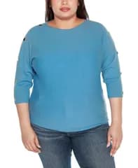 ベルディーニ レディース アウター ニット・セーター プラスサイズ セーター Belldini Plus Size RivetTrim DolmanSleeve Sweater Blue Moon ブルー
