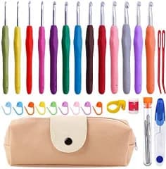 【新着商品】セット 毛糸針 セット かぎ針 レース針 かぎ針編み 編み針 レースかぎ針 編み針 セット ジャンボかぎ針 手あみ針 ステッチマーカー Diy かぎ針セット 工具 ケース付き 道具 小物付き セーター 38本編み物 帽子 ニット Dennty 手芸