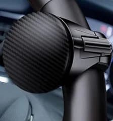 RICAUTO ハンドルスピンナー ベアリング構造 ベテランドライバー推奨 プレゼント 大型トラック 乗用車 ハイエース 軽自動車 スピンナーノブ パワーハンドル 取付キット付き (円形， カーボン調,  最新改良型)