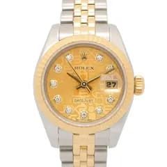 ロレックス ROLEX 腕時計 デイトジャスト 10Pダイヤ Z番 シャンパン コンピュータ 新ダイヤ 179173G CH/コン/NP K18（イエローゴールド） ステンレススチール デイトジャスト 10Pダイヤ Z番