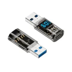 YFFSFDC USB 3.0 アダプタ 2個セット LEDワットスクリーン表示 USB Type C (メス) to USB 3.2 (オス) 変換アダプタ 小型 軽量 PD対応 60W急速充電 10Gbps 高速データ伝送アダプタ 延長電源データ ビデオア