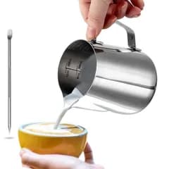 【即日発送】(350ml) 12oz ミルクフォーマー コーヒー スケール線付き 18/8ステンレス製 ラテアート ミルクジャグ ミルクピッチャー
