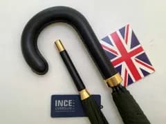 傘紳士長傘 英国製 最古参 JamesInce&Sons ジェームスインス革巻きハンドル LTGN緑U012