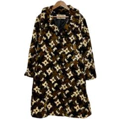 良品 MISS DIOR ミスディオール ヴィンテージ ベロア チェスターコート サイズ14 ブラウン レディース 古着 中古 USED