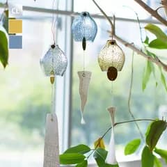 風鈴 ウインドチャイム レモン インブルーム in bloom クレエ Creer 玄関チャイム 金属管 インテリア ガラス 涼しい 装飾 ウィンドチャイム プレゼント ブル?グレー