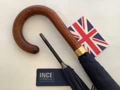 英国製 傘　最古参 ジェームスインスの紳士傘 木製ハンドルELM /NYネイビーU016