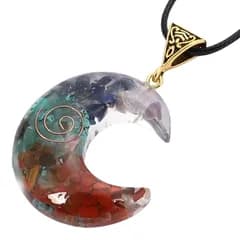 【新品】 [BIRLD] オルゴナイト 天然石 ネックレス 癒し 浄化 ORGONITE パワーストーン 恋愛運 仕事運 金運 お守り (クレセントムーン) 0