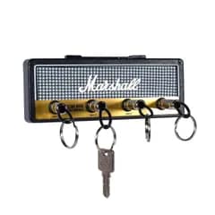 キーホルダー 壁用 オーディオ ギター キーチェーン キーフック 壁取り付け クリエイティブ レトロ キーストレージ ギタープラグキーリング4個付き R3 105