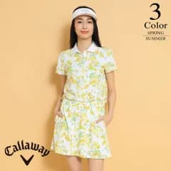 【セール/40％OFF】キャロウェイ ゴルフウェア フラワープリント半袖ポロワンピース c25129201 【S/M/L/LL寸：レディース】Callaway キャロウエイ ゴルフウエア シャツ レディース【春夏】【メール便】