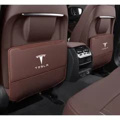「クルマパーツ 」◆テスラ TESLA◆モカブラウン◆車用 シート バックカバー 汚れ防止カバー 蹴り防止 取付簡単 座席 シートバック カーグ F