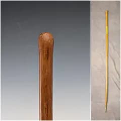 ヴィンテージ キッズステッキ ナチュラルウッド＆イエロー装飾 杖 86cm