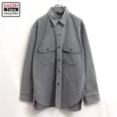 80s USA製 vintage WOOLRICH 無地 シャモアクロス 長袖シャツ メンズ XLサイズ相当 ビッグサイズ オーバーサイズ