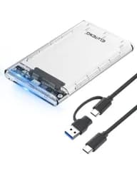 【送料無料】USB3.1 GEN1 HDD/SSD ケース Type-C 6Gbps SATA III 外付けハードディスク 透明 ドライブケース 高速データ転送 UASP対応 SSD ドライブ ケース 120GB 128GB 240GB 256GB 500G