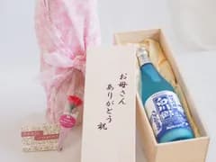 母の日 お母さんありがとう木箱セット 三輪酒造 純米吟醸白川郷ささにごり (岐阜県) 720ml 母の日カードとカーネイション付