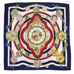 エルメス HERMES カレ90 スカーフ Parmi les Fleurs je compte les heures 花の中で過ごす時間 シルク100%