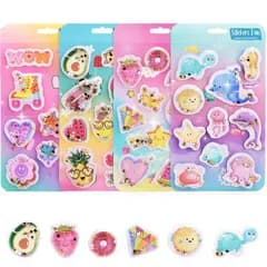 【新品】 ウォーターシール 2枚セット キラキラ かわいい 水入りシール ぷくぷく3D 立体 DIY用 手帳用 日記帳用 携帯電話飾 女の子 可愛い カラフル ノート 誕生日 手芸用品 贈り物 ギフト (スタイルG) 0