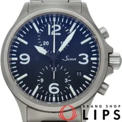 ジン 756 クロノグラフ 40mm 756 箱 保証書 SS メンズ時計 ブラック   美品 【中古】