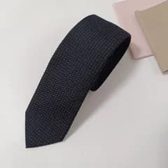 トゥモローランド ネクタイ ブラック無地ソリッドタイ シルク フェルモフォサッティ フレスコタイ 美品