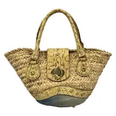 DOLCE&GABBANA(ドルチェアンドガッバーナ) トートバッグ - ベージュ×ライトイエロー×ライトブルー
