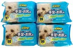 s835【新品未使用品・まとめ売り】ジョイペット ペット用ウェットティッシュ 90枚×4個セット（まとめ売り） 4994527919708 犬 猫 用 お手入れシート ノンアルコール ペット用品