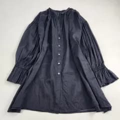 美品　ブラウス　Aresence リネン コットンボイル ギャザー ブラウス フリル　フリーサイズ