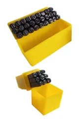 【airara】 刻印セット 打刻印 ポンチ アルファベット 数字 英字 レザー クラフト カービング 手作り DIY 用 (4mm 英字+数字) [4mm]