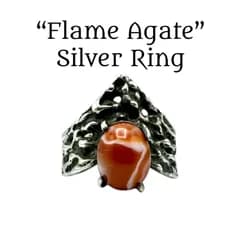 【炎を宿す】 レッドアゲート SILVER 刻印 Vintage Design Ring シルバー ヴィンテージ デザイン リング 13号 ユニセックス 個性派 クラシック ユニーク