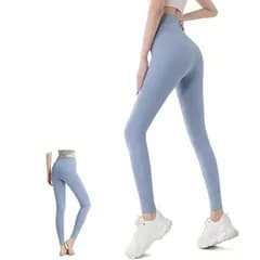 [SooPii] ヨガパンツ レーディス 九分丈 レギンス ヨガウェア スポーツウェア【長脚美尻・吸汗通気・ハイウエスト・快適なフィット感】 トレーニング/スポーツ/ダンス/ホットヨガ/普段着 (XL, 水色) 1