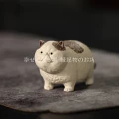 猫 ネコ 置物 オブジェ 三毛猫 可愛い 紫砂 招財 縁起物 瞑想 禅 幸運 開運 浄化 幸運 開運 金運 招財 厄除け 御守 招福 癒し 可愛い インテリア 寝室 玄関 プレゼント