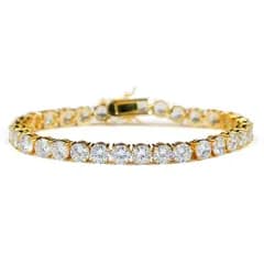 【新品】 JINAO ヒップホップ 14Ｋ ダイアモンド付き Solitaire クラスター Labダイアモンド リンク ブレスレット (ゴールド) 1