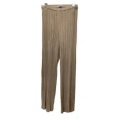 【中古】　ISSEY MIYAKE FETE　フレアパンツ　イージーパンツ　プリーツパンツ　ボトムス　ウエストゴム　無地　プリーツ　ストレッチ　日本製　ドメスティック　古着　/2496