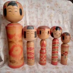 伝統こけし5本セット  鳴子、白石など