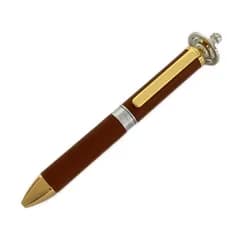ヴィヴィアンウエストウッドアクセサリーズ ボールペン美品  5118AC02 BW ブラウン×ゴールド×シルバー オーヴ/インクあり(黒) 牛革