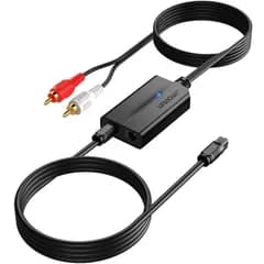 【人気商品】AUTOUTLET 192 kHz デジタル アナログ 音声変換器 1.1MRCA オスケーブル+1M 光ケーブル付き 192KHz 光デジタル to RCA 音声変換器 DACコンバーター オーディオ コンバーター 光Toslink-RCA オー