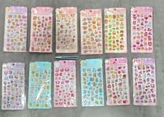 3Dぷくぷくキャラクターシール12枚セット ＋ピンセット付き