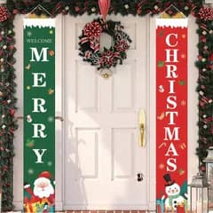【特価商品】Paready クリスマス 玄関飾り クリスマス 飾り タペストリー 取り付け具 付き ドアバナー Merry Christmas ポスター 長尺 玄関 装飾 壁掛け カーテン フラッグ 吊り下げ 屋内 屋外 メリークリスマス サンタ 玄関デコレー
