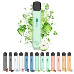 電子タバコ 使い捨て ベイプ シーシャ 2000回吸引 青りんご  VAPE 大容量 爆煙 禁煙パイポ 水蒸気タバコ ニコチンなし タールなし KIRI ZEROシリーズ