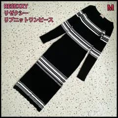 美品♡RESEXXY /リゼクシーリブニットワンピース ボーダー ブラック M