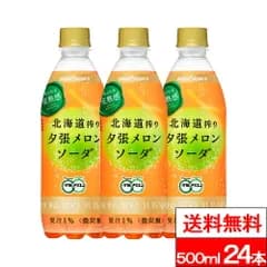 【 期間限定特価 】【 送料無料 】【 1ケース 】ポッカサッポロ 北海道搾り夕張メロンソーダ 500ml 24本 夕張メロンソーダ 北海道搾り メロンソーダ 炭酸飲料 夕張メロン メロン 炭酸 ジュース 期間限定 ペットボトル 500ml ケース まとめ買い