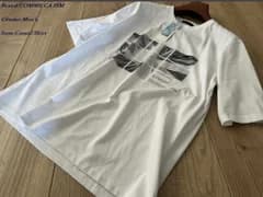 新品 COMME CA ISM コムサイズム 接触冷感 Feel-Cool フォトTシャツ 「CITY SKY」 01ホワイト Mサイズ 60TK54 定価3,600円