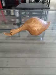 木製 アヒル 置物 ウッドオブジェ ナチュラル インテリア 鳥 オブジェ　MK0027