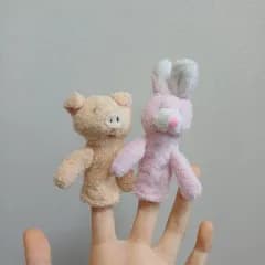 まとめ) 豚、うさぎ 指 ぬいぐるみ