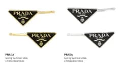 (新品) PRADA プラダ ロゴ ヘアクリップ