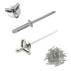 ブラインドリベット 60個セット 直径 4.8mm アルミ合金 アルミニウム 耐食 耐圧 シルバー折りたたみブラインドリベット